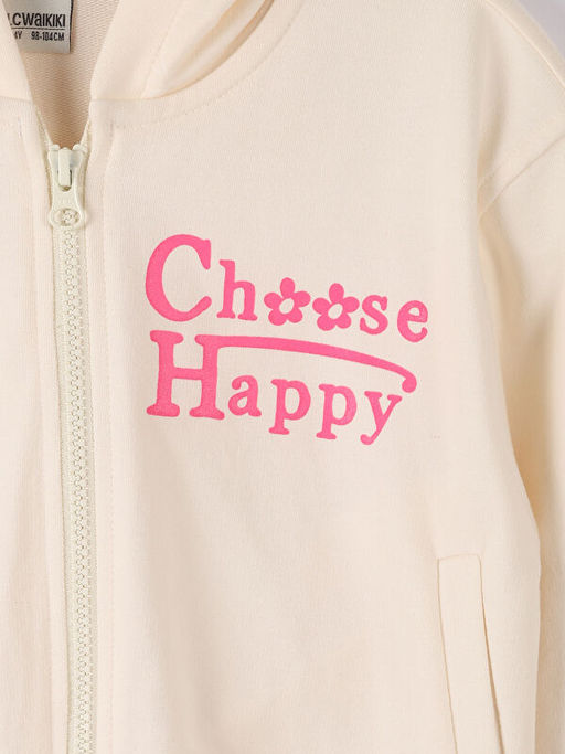 Kap??onlu K?z ?ocuk Fermuarl? Sweatshirt