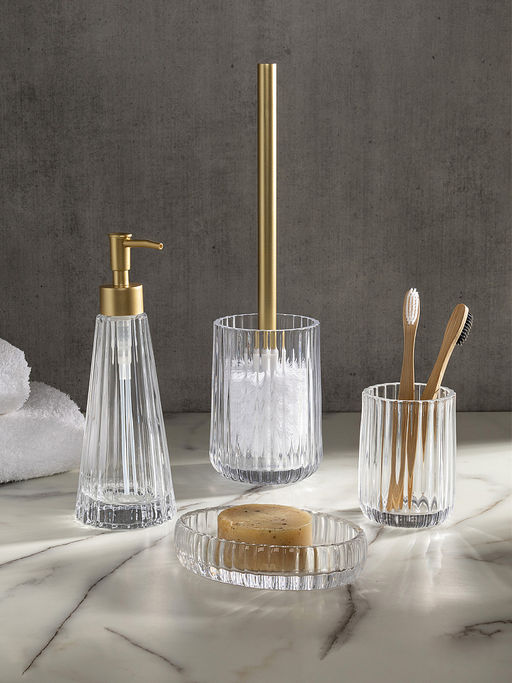 Стакан для зубных щёток 230мл прозрачный стекло