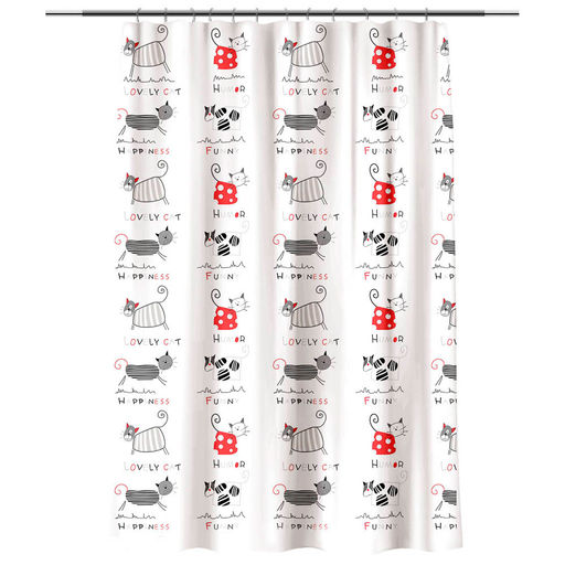 Шторка VETTA для ванной 180*200 см ПЕВА, Веселые коты арт. 461-648