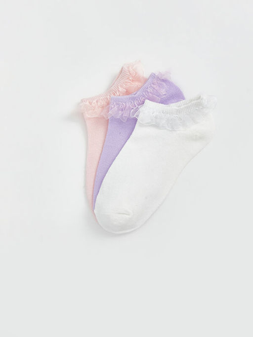 Dantel Detayl? K?z ?ocuk Patik ?orap 3l?