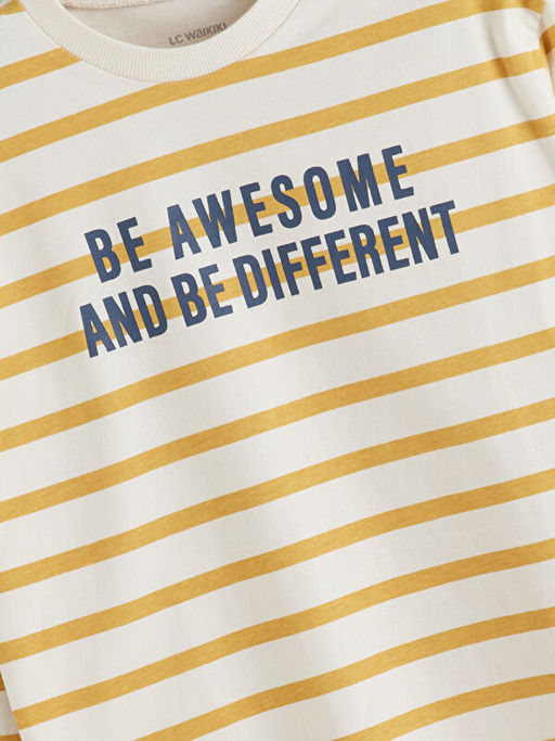 Bisiklet Yaka ?izgili Erkek ?ocuk Ti??rt