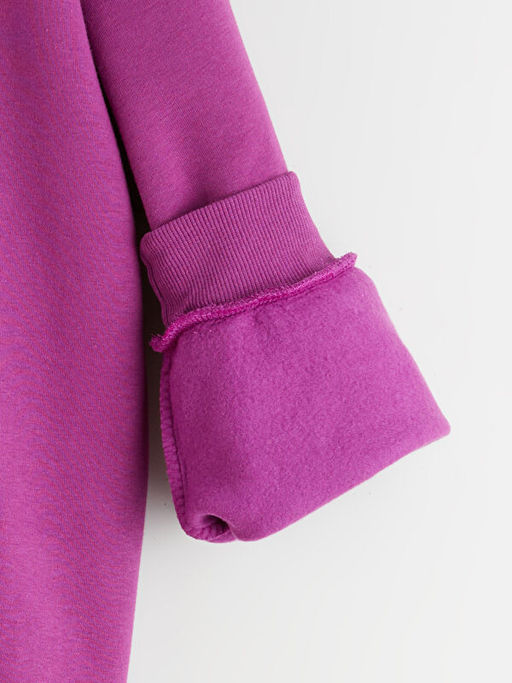 Bisiklet Yaka Paris Bask?l? K?z ?ocuk Kal?n Sweatshirt