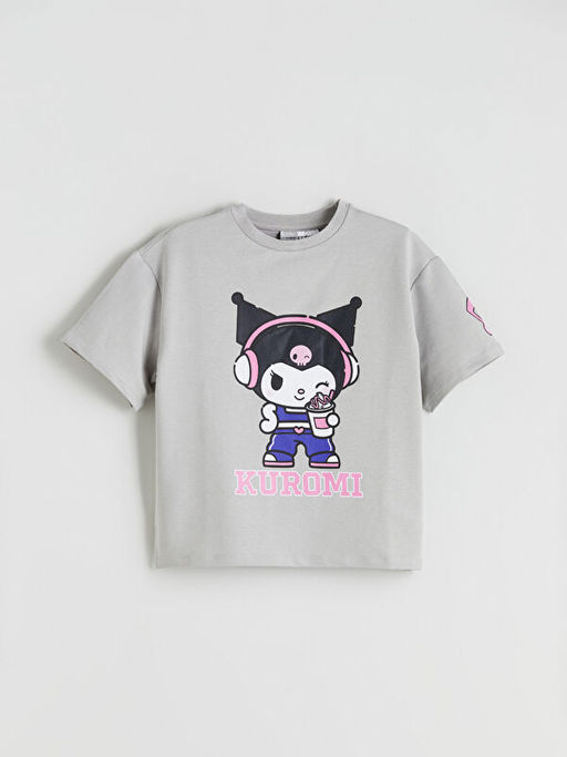 Kuromi Bask?l? K?z ?ocuk Ti??rt ve Pantolon 2li