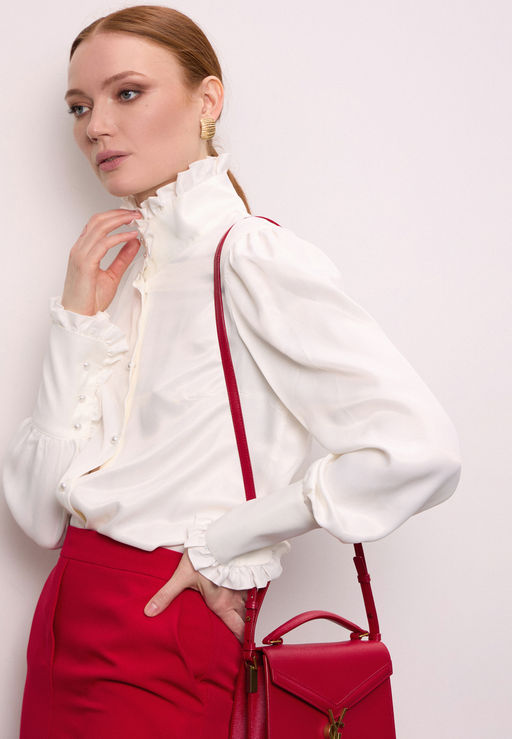 Блузка c изысканным воротником-стойкой DEVITA