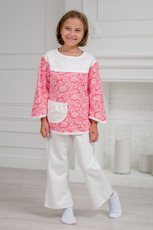 Пижама подростковая из футера Катя молочный - Амадэль фото 2