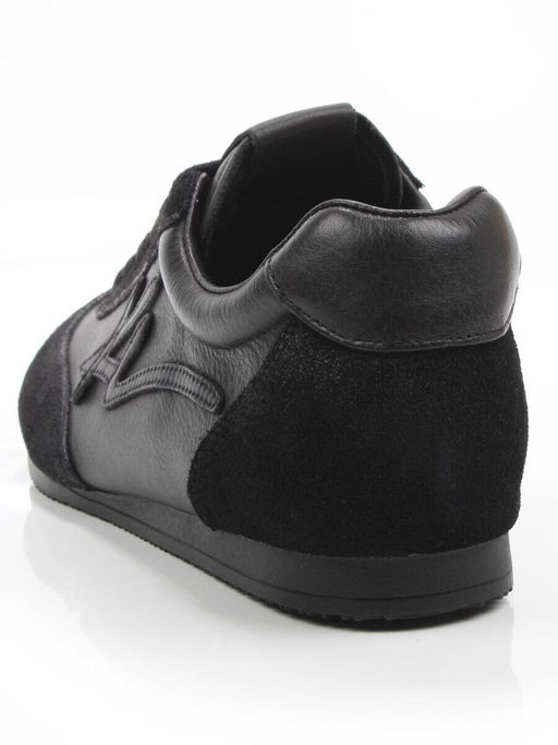 03-A885-1 BLACK Кроссовки женские (натуральная кожа, натуральная замша)