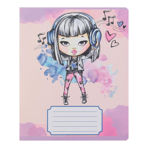 Набор тетрадей 12 листов в линейку Calligrata Pretty Girl, обложка мелованная бумага, серые листы, 10 шт.