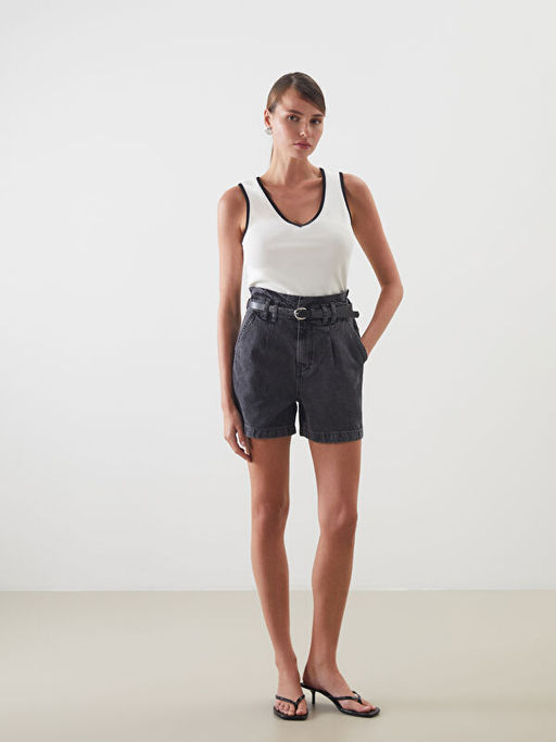 Шорты женские Beli Kemerli Jean с поясом