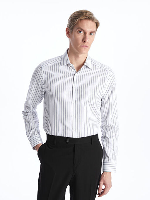 Slim Fit Uzun Kollu Gabardin Erkek G?mlek