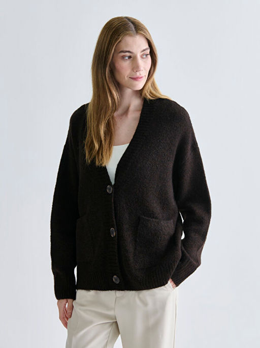 V Yaka Oversize Kad?n Triko H?rka