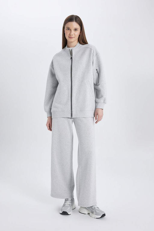 Бомбер-бомбер с воротником-стойкой Мягкий пушистый кардиган - Defacto фото 5