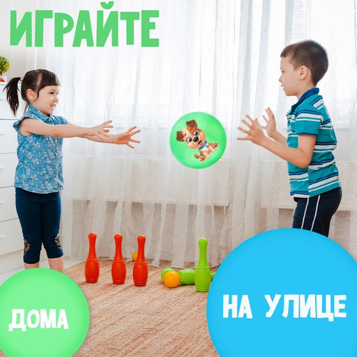 Мяч детский ZABIAKA Пёсик, d=22 см, 60 г, цвет МИКС  фото 3