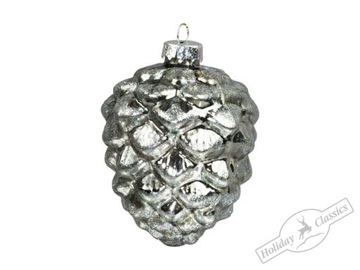 Шишка серебряная винтажная (стекло) 6,2х13,3 см - Holiday classics фото 2