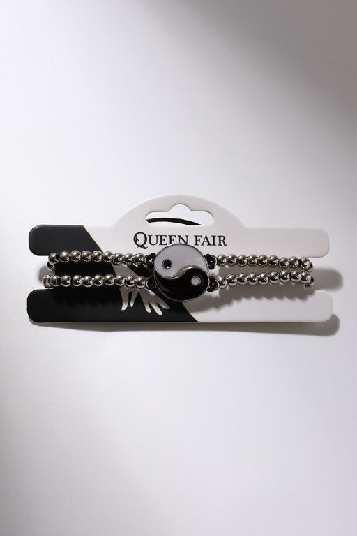 Цена за 2 шт. Браслеты парные «Неразлучники» инь-ян, на бусинах, чёрно-белые в серебре, d=7 см