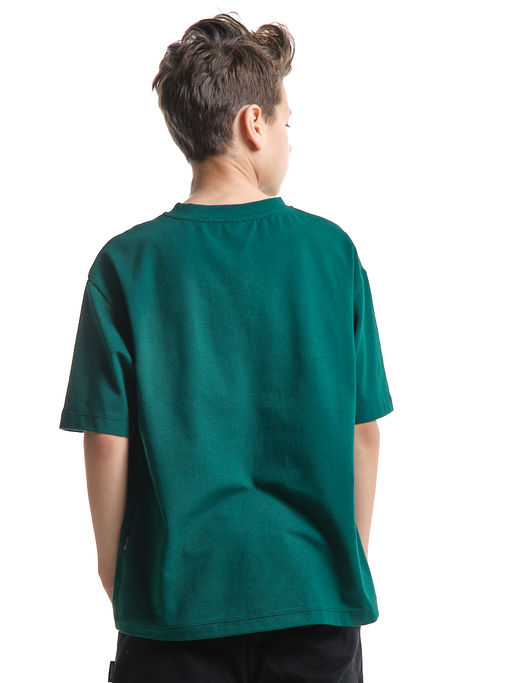 Футболка фисташковая детская хлопок подросткам 22-7627 фисташковый - Mini maxi фото 15