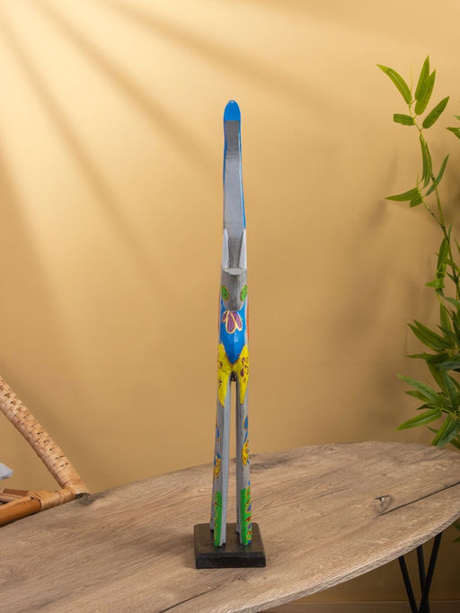 Сувенир «Слон пёстрый», на подставке, 9×16×60 см, дерево