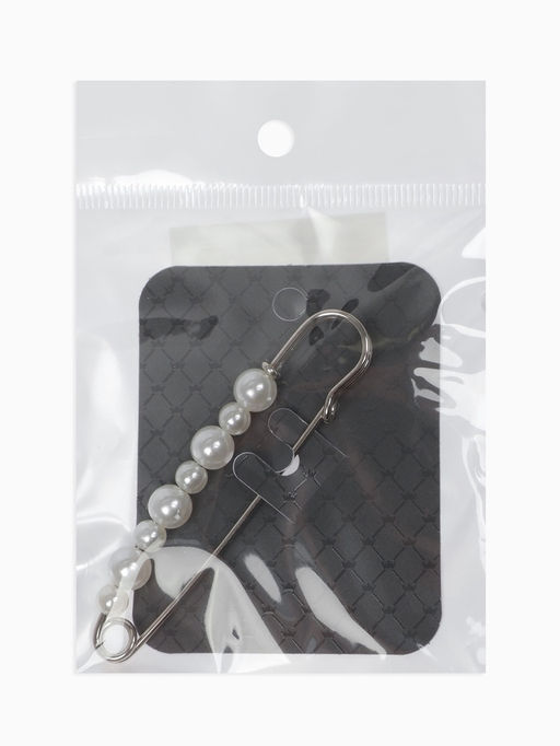 Булавка Жемчужная дорожка, 8 см (+ - 0.5 см), белая в серебре