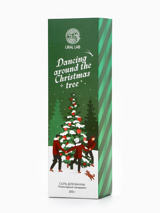 Новогодний подарочный набор косметики Bright Christmas night: гель для душа 300 мл и соль для ванны 200 мл, URAL LAB