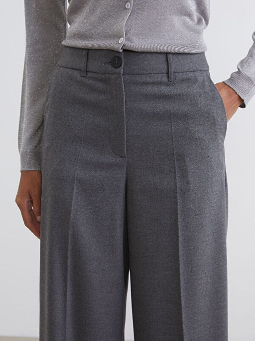 Y?ksek Bel Geni? Pa?a Kad?n Pantolon