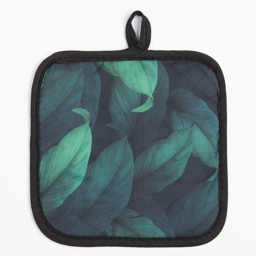 Кухонный набор (2 предмета) Этель Листья, прихватка 17х17 см, варежка 26х16 см, 100% п/э  фото 4