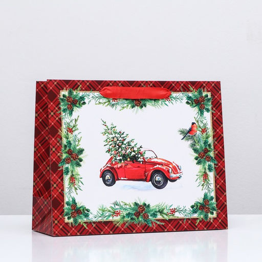 Пакет подарочный Праздничная машинка ,люкс 32 х 26 х 12 см - Simaland фото 3