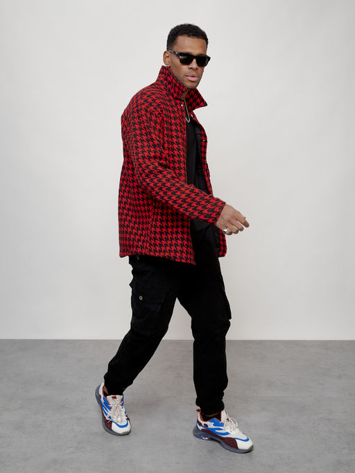 Ветровка рубашка мужская букле красного цвета 58379Kr