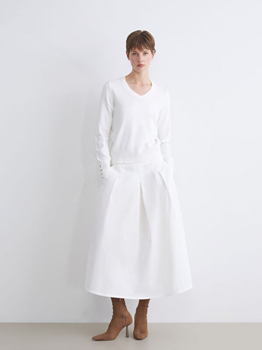 V Yaka Kad?n Triko Kazak