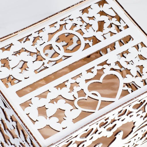 Шкатулка подарочная «Свадебный банк для сбора денег. Голуби», белый, сборный, 24×19.5×16 см