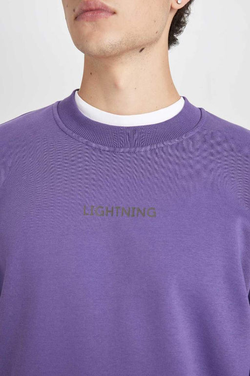 Толстовка свободного кроя с круглым вырезом - Defacto фото 5