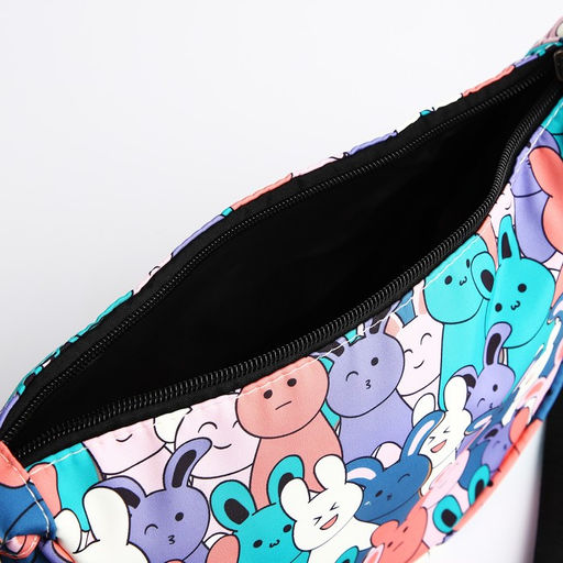 Сумка молодёжная на молнии, цвет разноцветный/зелёный - Simaland фото 6