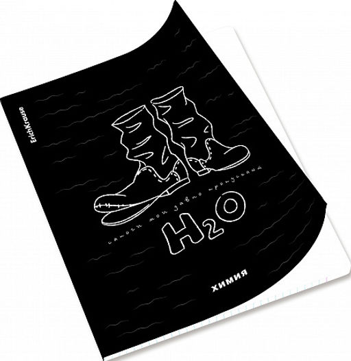 Цена за 5 шт. Тетрадь общая ученическая с пластиковой обложкой на скобе ErichKrause Зри в корень, Химия, 48 листов, клетка