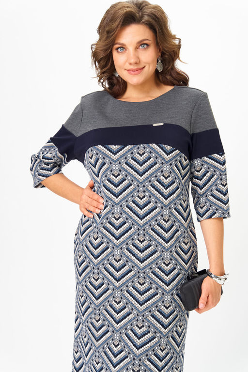 Платье Michel Chic 2188 серый, голубой фото 4