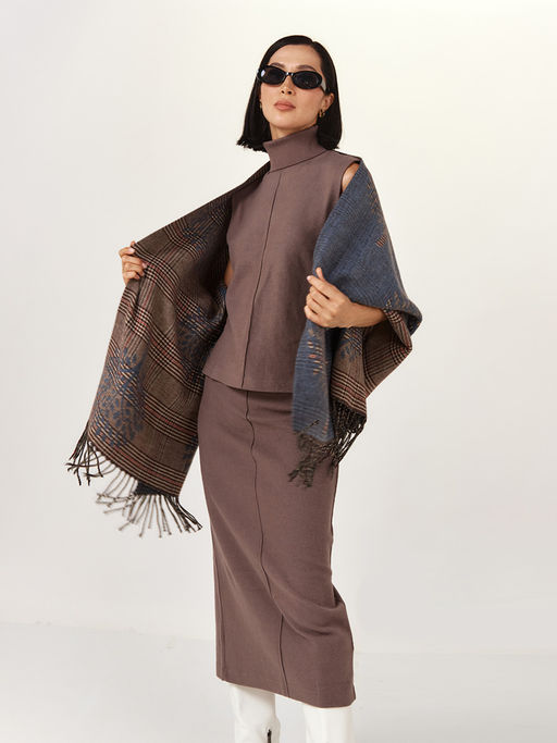 в составе ШЕРСТЬ и КАШЕМИР Большой, мягкий, теплый двусторонний палантин - Tantino фото 13