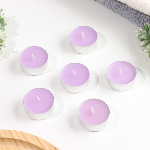 Цена за 2 шт. Набор свечей ароматических чайных «Цветы», 3.8×1.6 см, 3.5 ч, 12 г, 6 шт.