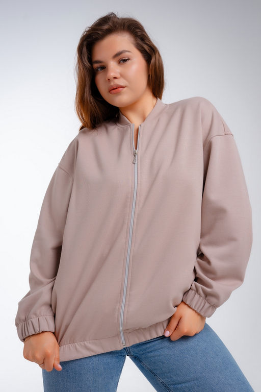 Бомбер из коттон фита какао макси - Амадэль фото 24