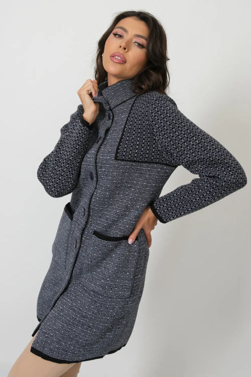 ЗЛАТА Кардиган С 2064/джинсовый микс