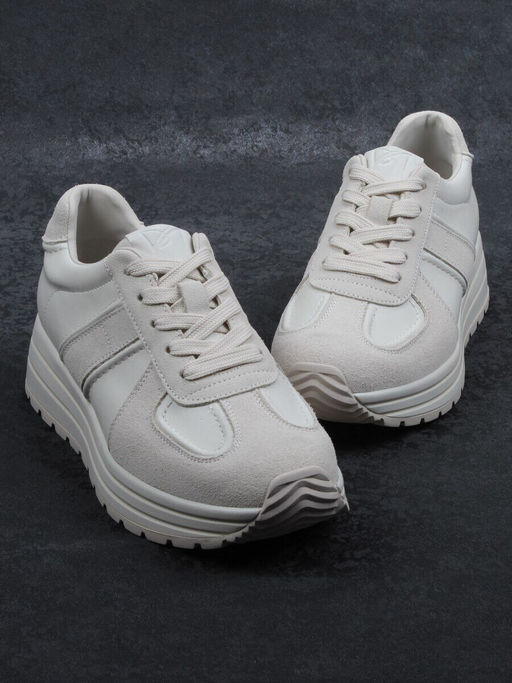 03-A1020-2 LT. BEIGE Кроссовки женские (натуральная кожа, натуральная замша)