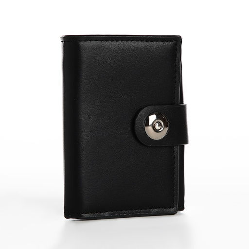 Портмоне мужское на магните, отдел для купюр, для карт, для монет, чёрное