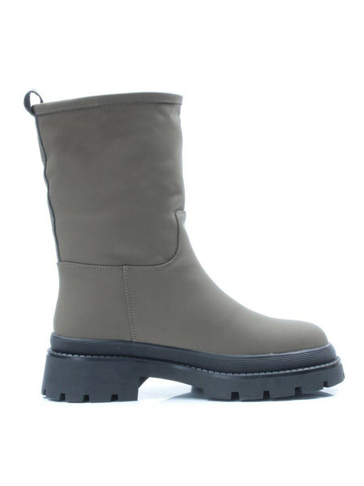 04-C188M Ботинки зимние женские (натуральная кожа (нубук) натуральный мех)