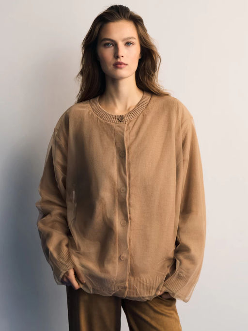 Двухслойный кардиган с хлопком в составе / Zarina фото 4