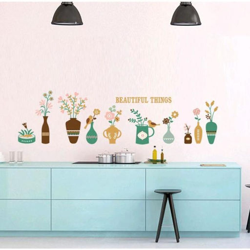 Наклейка интерьерная цветная «Цветы в вазах», 60×90 см