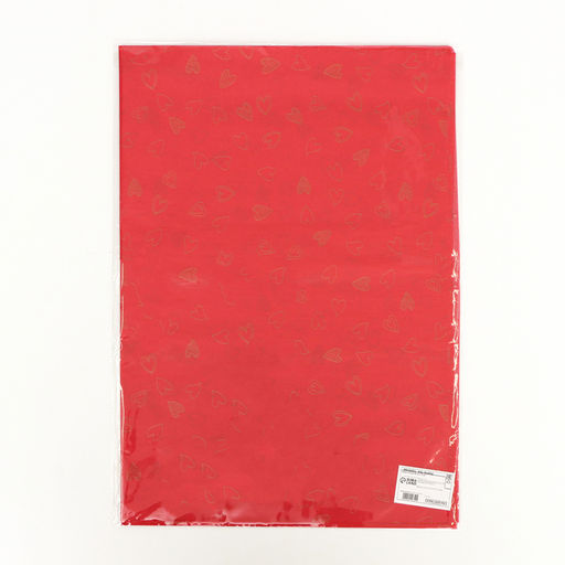 Цена за 10 шт. Бумага упаковочная тишью, Сердечки, 50 см ? 70 см 17 грамм, винная