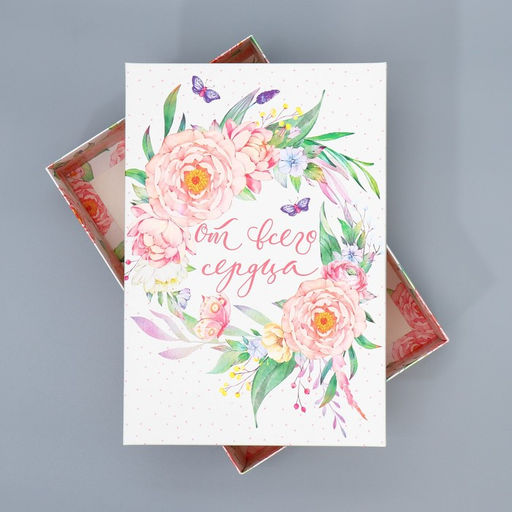 Коробка подарочная складная, упаковка, «Цветы», 30×20×9 см