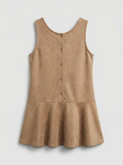 Bisiklet Yaka ?i?ek Aplikeli K?z ?ocuk S?et Elbise ve Ti??rt