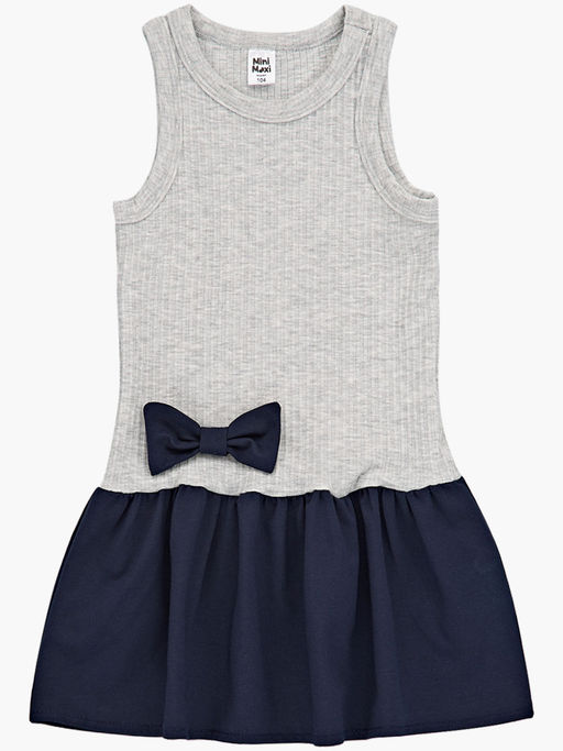 Платье комбинированное 22-7184 серый/синий - Mini maxi фото 4