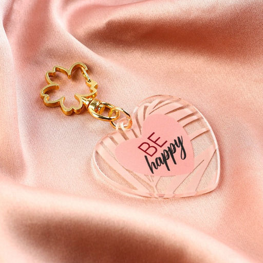 Брелок для ключей акриловый Be happy, 5?4.6 см
