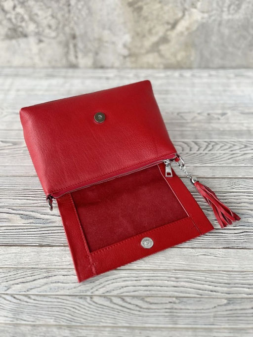 Женская кожаная сумка через плечо 8722-9 Ред - Sergio valentini фото 4