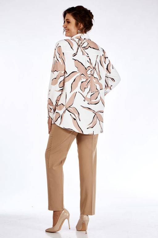 Костюм Элль стиль 2265 белый/бежевый фото 4