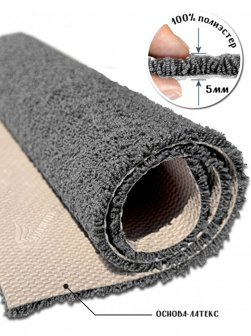 Коврик НАНОХЛОПОК SHAHINTEX 100х150 серый 03 S фото 2