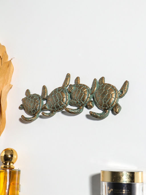 Крючки декоративные чугун "Четыре черепахи" 21,5х7х2 см